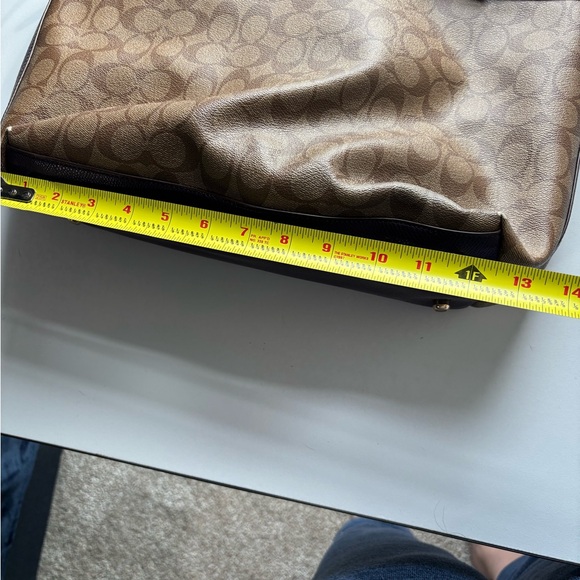 Coach Signature Brown and Purple Shoulder Bag - Picture 6 of 9